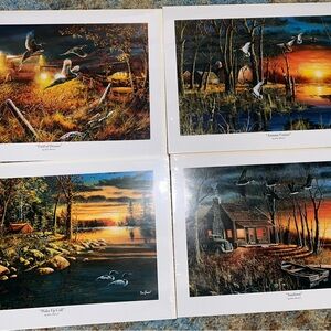 Scenic Wildlife Home Art Prints - Autumn Sunset Collection (Set of 4)
